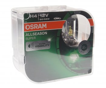 1 479 р. Лампа 12V H4 6055W P43t-38 +30% 3000K желтая бокс (2шт.) All Season Super OSRAM OSRAM 64193als-hcb  с доставкой в г. Майкоп. Увеличить фотографию 1