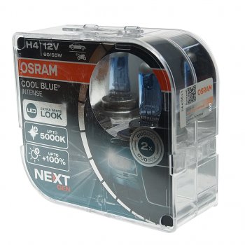 1 439 р. Лампа 12V H4 6055W P43t-38 +100% 5000K евробокс (2шт.) Cool Blue Intense NextGen OSRAM OSRAM 64193cbn2(euro)  с доставкой в г. Майкоп. Увеличить фотографию 2