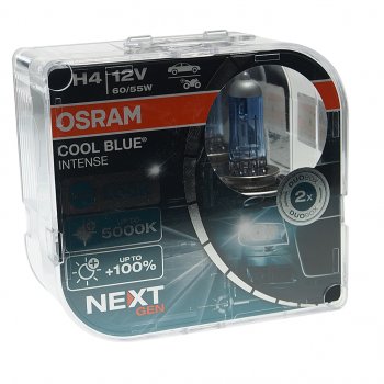 1 439 р. Лампа 12V H4 6055W P43t-38 +100% 5000K евробокс (2шт.) Cool Blue Intense NextGen OSRAM OSRAM 64193cbn2(euro)  с доставкой в г. Майкоп. Увеличить фотографию 1