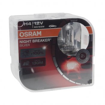 1 449 р. Лампа 12V H4 6055W P43t +100% бокс (2шт.) Night Breaker Silver OSRAM OSRAM 64193nbs2(euro)  с доставкой в г. Майкоп. Увеличить фотографию 1