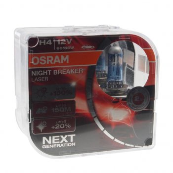 2 759 р. Лампа 12V H4 6055W P43t +150% 4050K бокс (2шт.) Night Breaker Laser OSRAM OSRAM 64193nl2-hcb (euro)  с доставкой в г. Майкоп. Увеличить фотографию 1