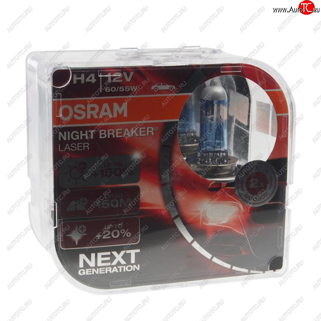 2 759 р. Лампа 12V H4 6055W P43t +150% 4050K бокс (2шт.) Night Breaker Laser OSRAM OSRAM 64193nl2-hcb (euro)  с доставкой в г. Майкоп