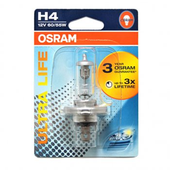 539 р. Лампа 12V H4 6055W P43t-38 блистер (1шт.) Ultra Life OSRAM OSRAM 64193ult-01b  с доставкой в г. Майкоп. Увеличить фотографию 1