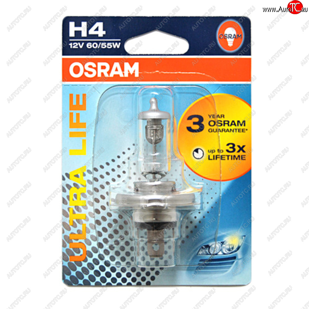 539 р. Лампа 12V H4 6055W P43t-38 блистер (1шт.) Ultra Life OSRAM OSRAM 64193ult-01b  с доставкой в г. Майкоп