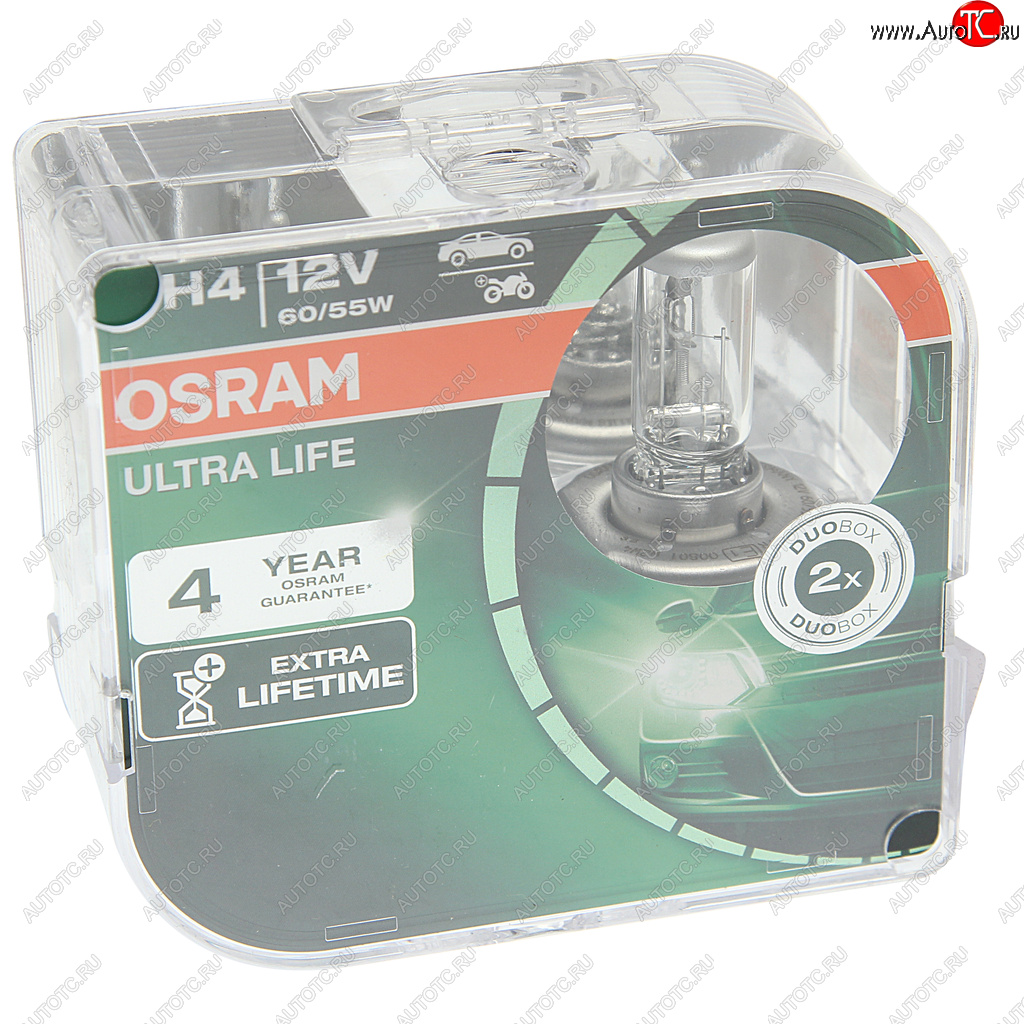 1 069 р. Лампа 12V H4 6055W P43t бокс (2шт.) Ultra Life OSRAM OSRAM 64193ult-hcb  с доставкой в г. Майкоп