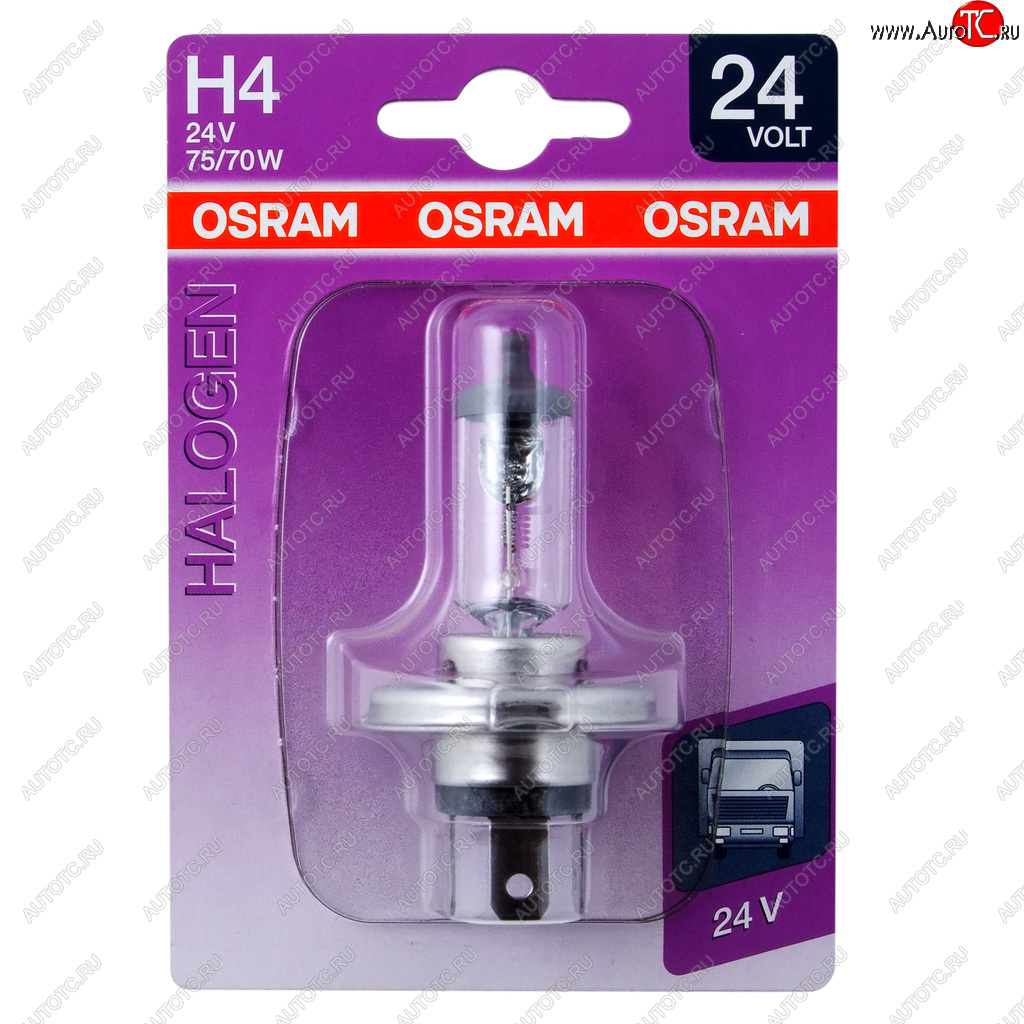549 р. Лампа 24V H4 7570W P43t-38 блистер (1шт.) OSRAM OSRAM 64196-01b  с доставкой в г. Майкоп
