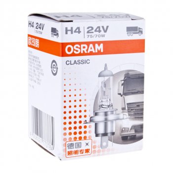 230 р. Лампа 24V H4 7570W P43t-38 OSRAM OSRAM 64196clc  с доставкой в г. Майкоп. Увеличить фотографию 3