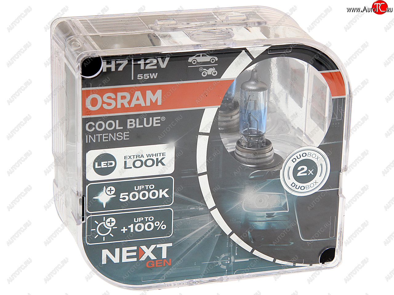 1 899 р. Лампа 12V H7 55W PX26d +100% 5000K евробокс (2шт.) Cool Blue Intense NextGen OSRAM OSRAM 64210cbn2(euro)  с доставкой в г. Майкоп
