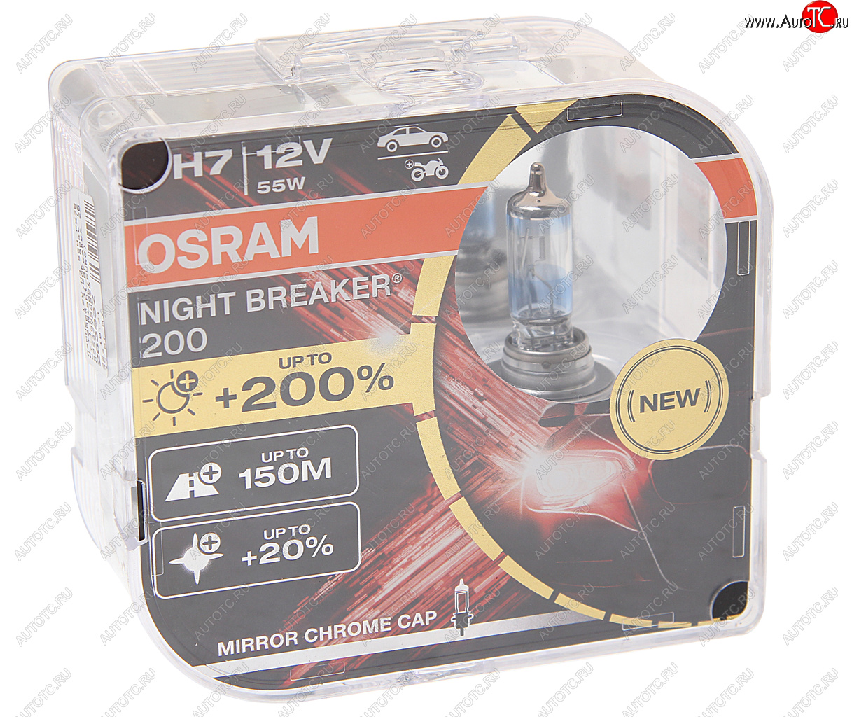 3 999 р. Лампа 12V H7 55W PX26d +200% 3700К бокс (2шт.) Night Breaker 200 OSRAM OSRAM 64210nb200(euro)  с доставкой в г. Майкоп