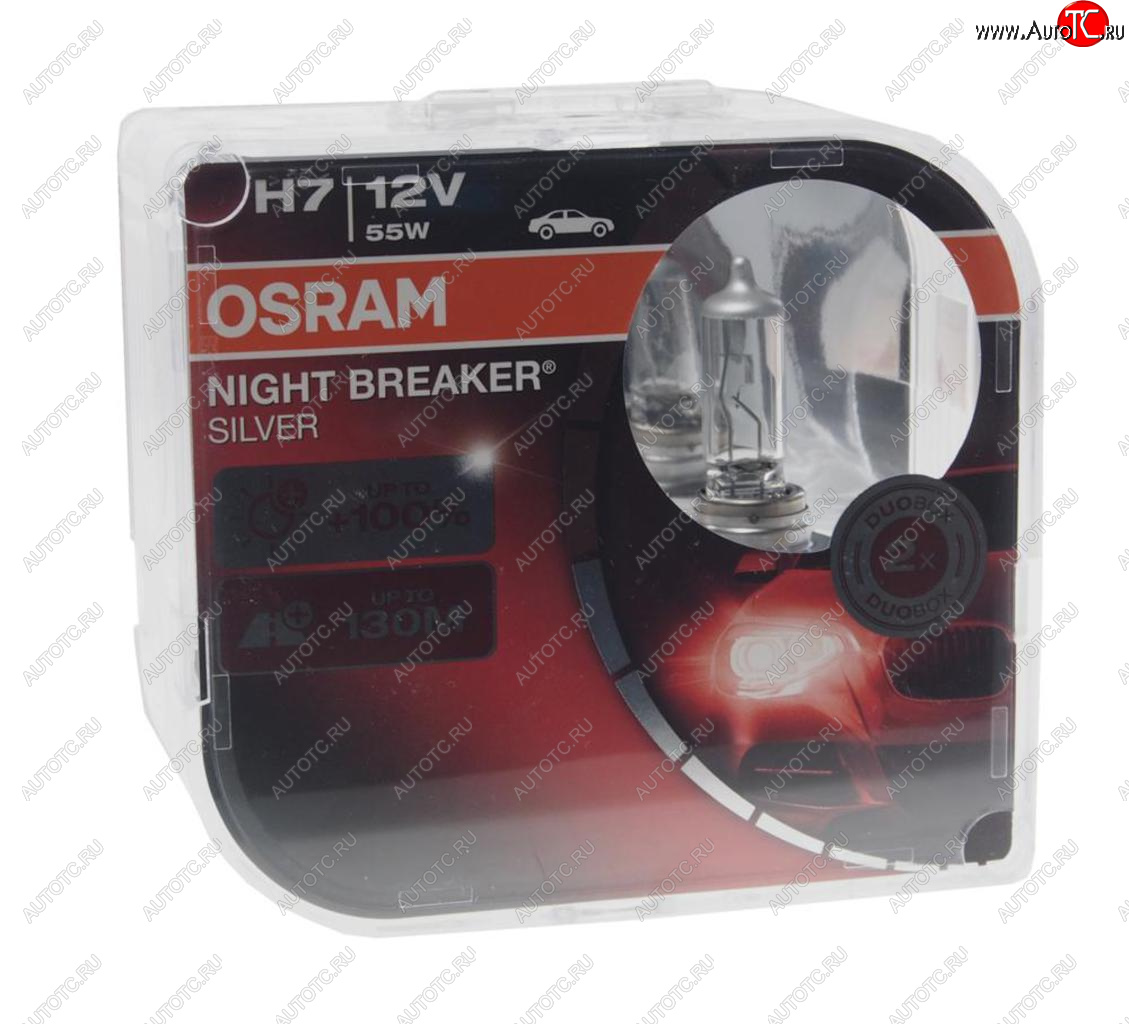 1 969 р. Лампа 12V H7 55W PX26d +100% бокс (2шт.) Night Breaker Silver OSRAM OSRAM 64210nbs2(euro)  с доставкой в г. Майкоп