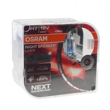 3 399 р. Лампа 12V H7 55W PX26d +150% 3750K бокс (2шт.) Night Breaker Laser OSRAM OSRAM 64210nl2(euro)  с доставкой в г. Майкоп. Увеличить фотографию 1
