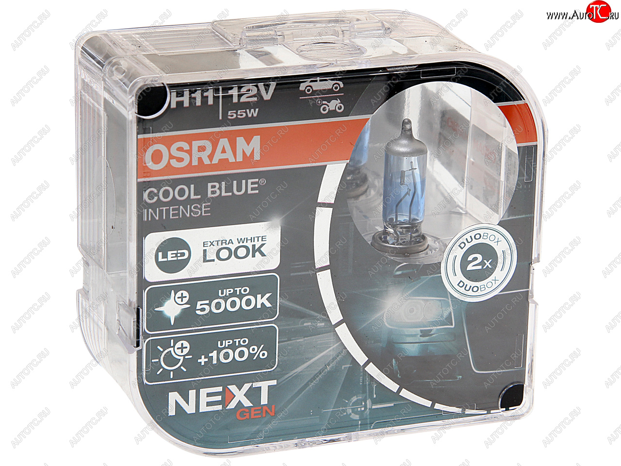 3 989 р. Лампа 12V H11 55W PGJ19-2 +100% 5000K евробокс (2шт.) Cool Blue Intense NextGen OSRAM OSRAM 64211cbn2(euro)  с доставкой в г. Майкоп