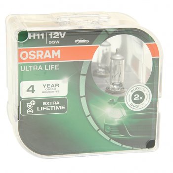 1 999 р. Лампа 12V H11 55W PGJ19-2 бокс (2шт.) Ultra Life OSRAM OSRAM 64211ult-hcb  с доставкой в г. Майкоп. Увеличить фотографию 1