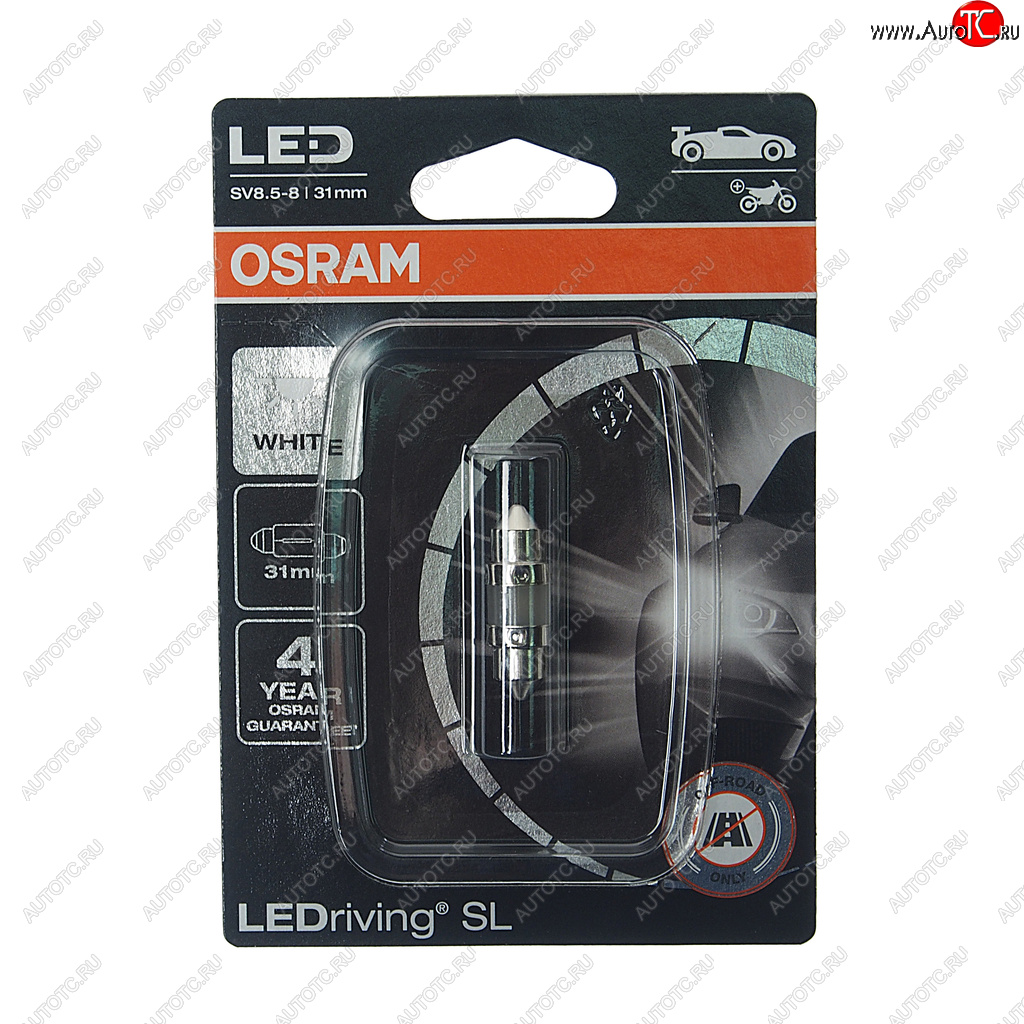 559 р. Лампа светодиодная 12V C5W SV8.5-8 31мм двухцокольная блистер OSRAM OSRAM 6438dwpбл  с доставкой в г. Майкоп