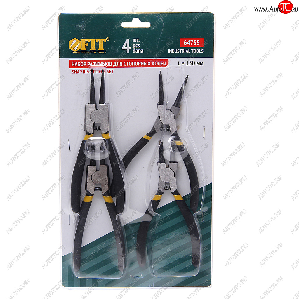 1 439 р. Съемник колец стопорных 150мм набор 4 предмета FIT FIT 64755 FIT 64755  с доставкой в г. Майкоп