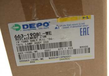 5 649 р. Фонарь задний IVECO Daily левый (с разъемом AMP) красно-белый DEPO DEPO 663-1908l-we  с доставкой в г. Майкоп. Увеличить фотографию 5