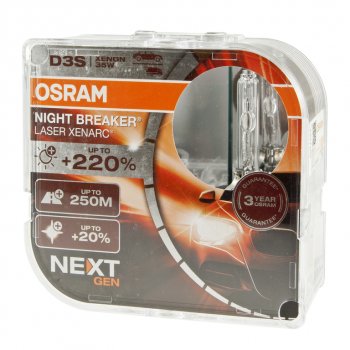 18 949 р. Лампа ксеноновая D3S 35W PK32d-5 +200% 4400K 42V евробокс (2шт.) Night Breaker Laser NextGen OSRAM OSRAM 66340xnn2(euro) OSRAM 66340xnn2(euro)  с доставкой в г. Майкоп. Увеличить фотографию 2