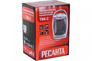 2 759 р. Тепловентилятор бытовой 2.00кВт (18кв.м) настольный керамический РЕСАНТА РЕСАНТА 6724  с доставкой в г. Майкоп. Увеличить фотографию 11