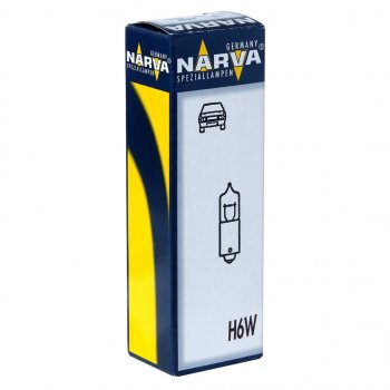 269 р. Лампа 12V H6W 6W BAX9s Halogen Miniature NARVA NARVA 681613000  с доставкой в г. Майкоп. Увеличить фотографию 1