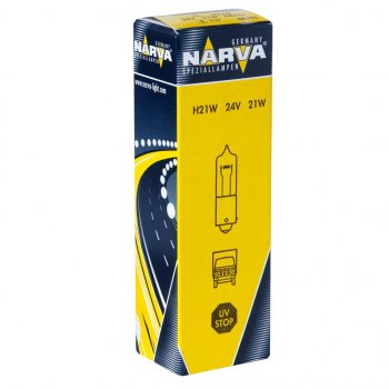 349 р. Лампа 24V H21W BAY9s Halogen Miniature NARVA NARVA 681963000  с доставкой в г. Майкоп. Увеличить фотографию 1