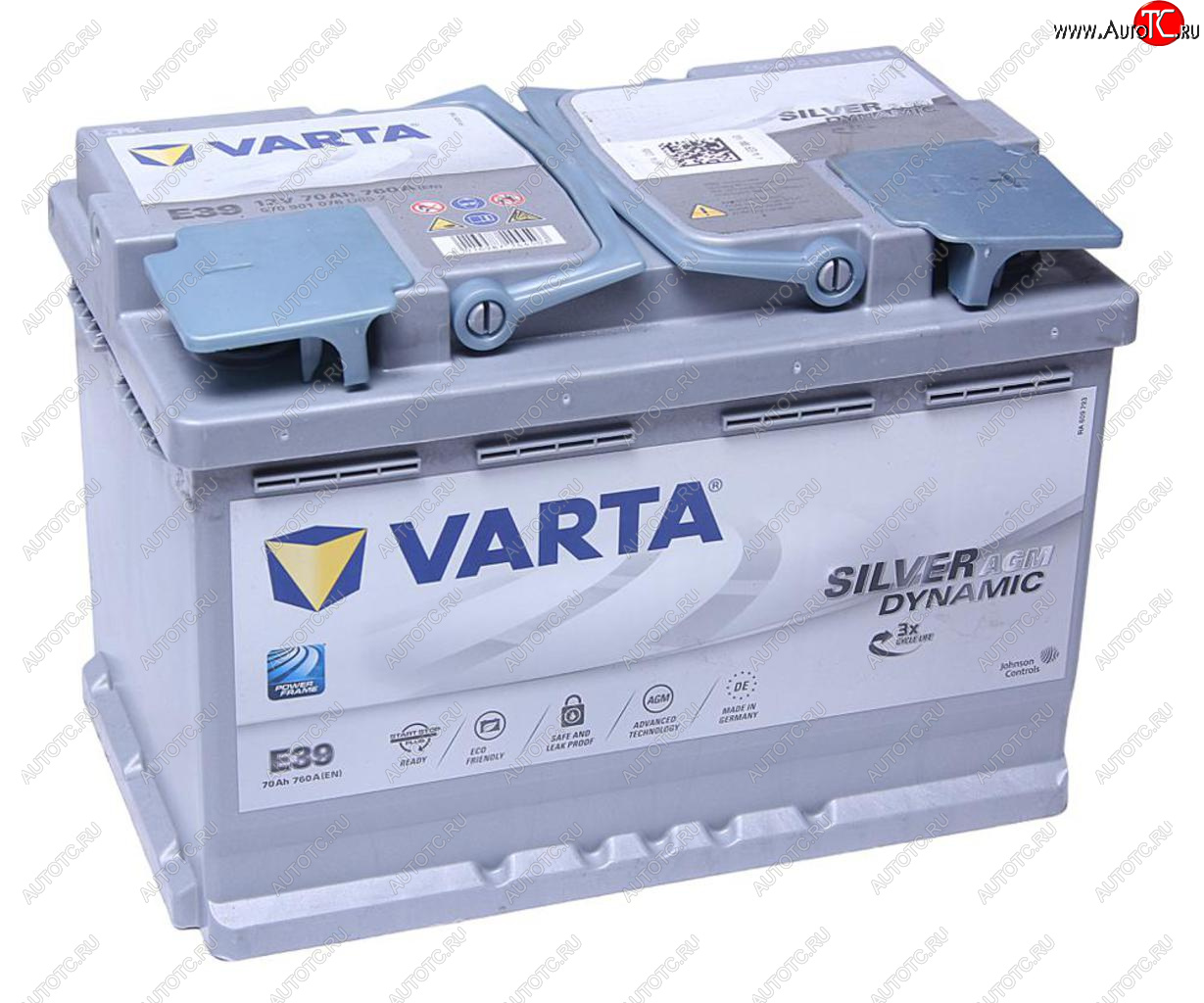 28 999 р. Аккумулятор VARTA Silver Dynamic AGM 70Ач обратная полярность VARTA 6ст70(0) e39 (a7)  с доставкой в г. Майкоп