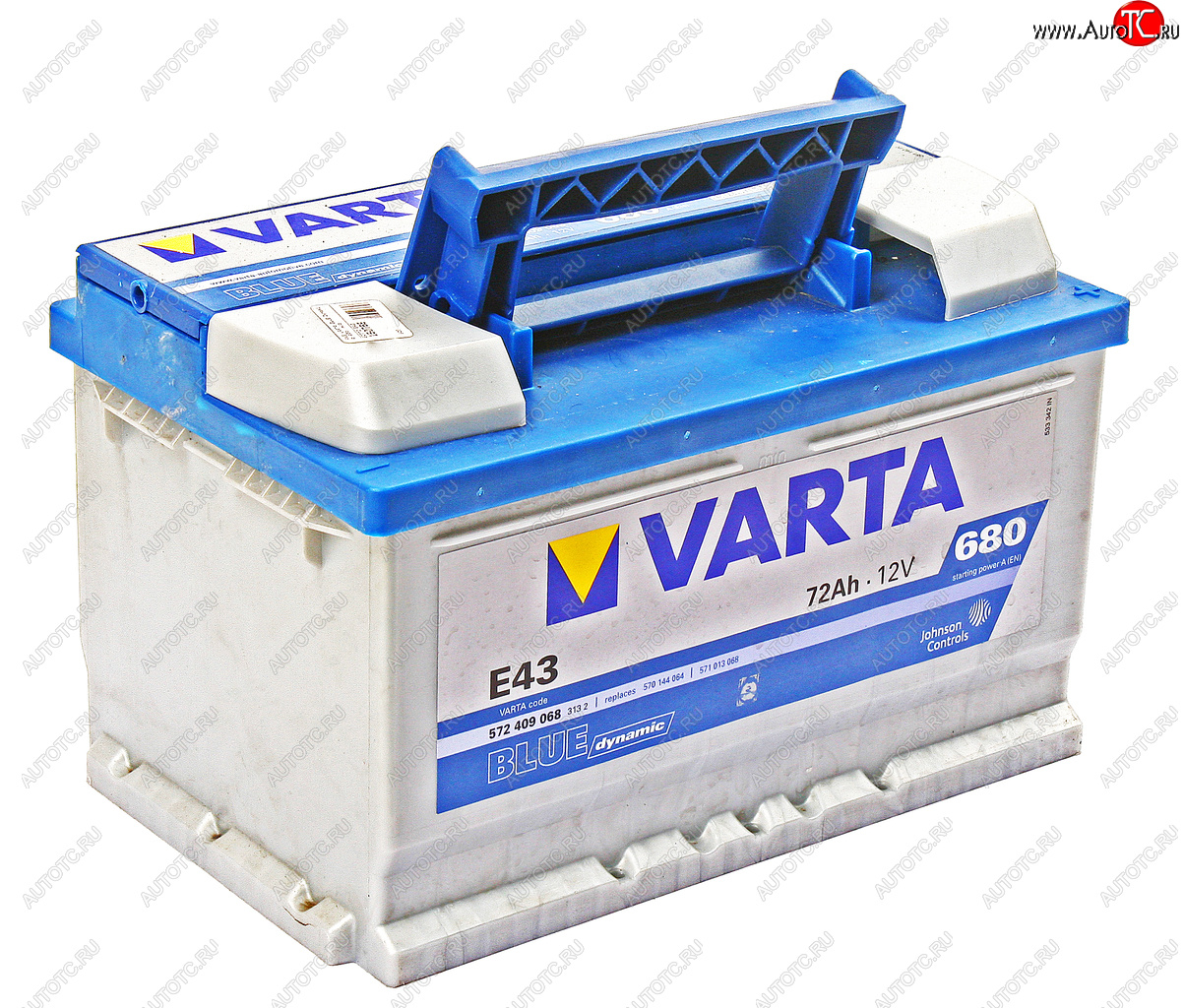 16 949 р. Аккумулятор VARTA Blue Dynamic 72Ач обратная полярность, низкий VARTA 6ст72(0) е43  с доставкой в г. Майкоп