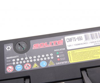 14 349 р. Аккумулятор SOLITE 75Ач боковые клеммы SOLITE 6ст75(1) cmf 75-650  с доставкой в г. Майкоп. Увеличить фотографию 2