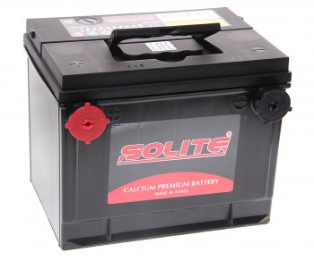 14 349 р. Аккумулятор SOLITE 75Ач боковые клеммы SOLITE 6ст75(1) cmf 75-650  с доставкой в г. Майкоп. Увеличить фотографию 1