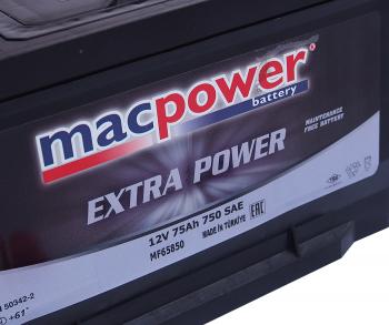 14 399 р. Аккумулятор MACPOWER EXTRA POWER 75Ач MACPOWER 6ст75(1) smf65-850  с доставкой в г. Майкоп. Увеличить фотографию 3