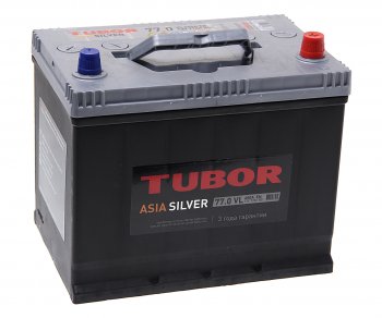 12 499 р. Аккумулятор TUBOR Asia Silver 77Ач обратная полярность TUBOR 6ст77(0) d26l  с доставкой в г. Майкоп. Увеличить фотографию 1