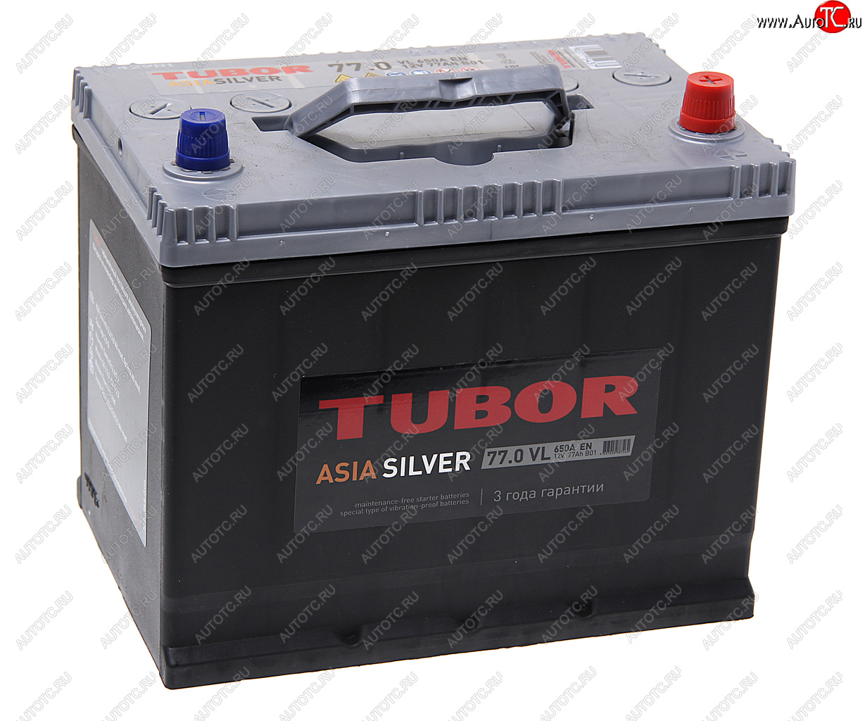 12 499 р. Аккумулятор TUBOR Asia Silver 77Ач обратная полярность TUBOR 6ст77(0) d26l  с доставкой в г. Майкоп