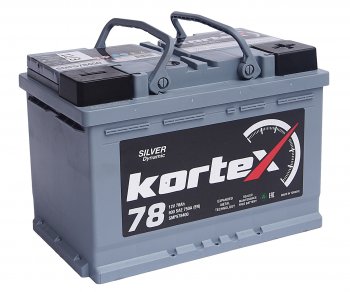 13 599 р. Аккумулятор KORTEX SILVER Dynamic 78Ач обратная полярность KORTEX 6ст78(0) smf578400  с доставкой в г. Майкоп. Увеличить фотографию 1