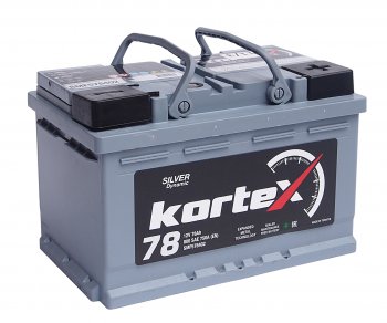 13 599 р. Аккумулятор KORTEX SILVER Dynamic 78Ач обратная полярность, низкий KORTEX 6ст78(0) smf578402  с доставкой в г. Майкоп. Увеличить фотографию 1