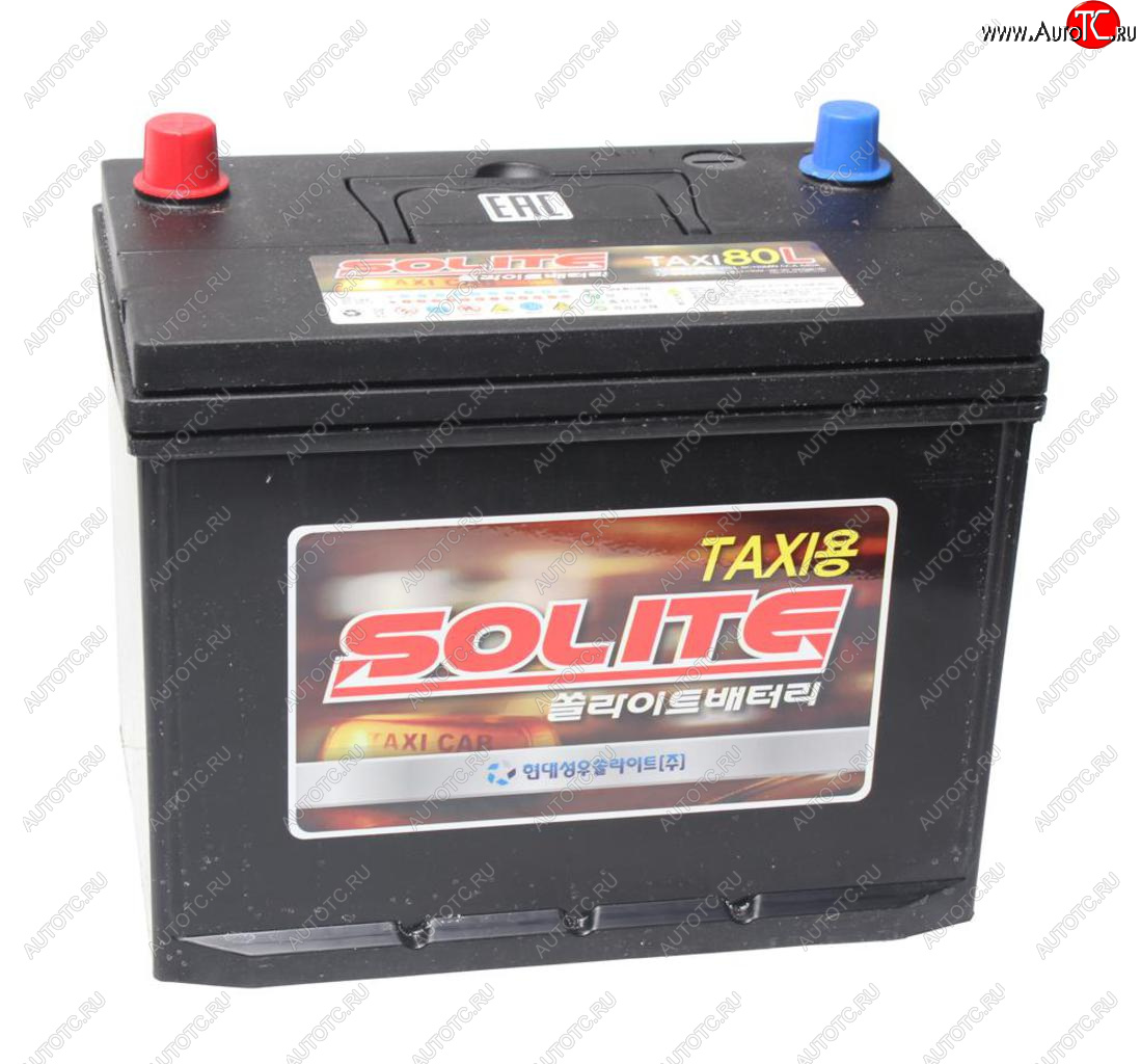 12 999 р. Аккумулятор SOLITE 80Ач обратная полярность SOLITE 6ст80(0) 90d26l taxi 80l  с доставкой в г. Майкоп