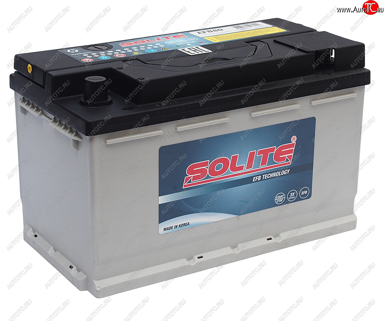 20 099 р. Аккумулятор SOLITE EFB 80Ач обратная полярность SOLITE 6ст80(0) efb80  с доставкой в г. Майкоп
