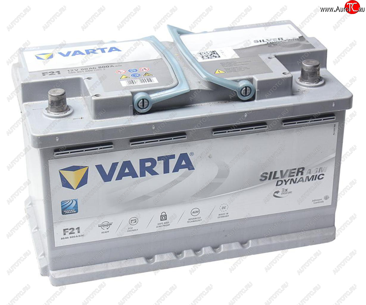 32 749 р. Аккумулятор VARTA Silver Dynamic AGM 80Ач обратная полярность VARTA 6ст80(0) f21 (a6)  с доставкой в г. Майкоп