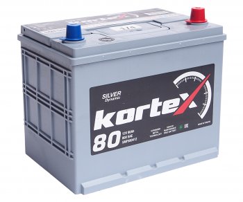 13 699 р. Аккумулятор KORTEX SILVER Dynamic ASIA 80Ач обратная полярность KORTEX 6ст80(0) smf580412 (d26)  с доставкой в г. Майкоп. Увеличить фотографию 2