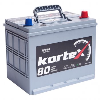 13 699 р. Аккумулятор KORTEX SILVER Dynamic ASIA 80Ач обратная полярность KORTEX 6ст80(0) smf580412 (d26)  с доставкой в г. Майкоп. Увеличить фотографию 1