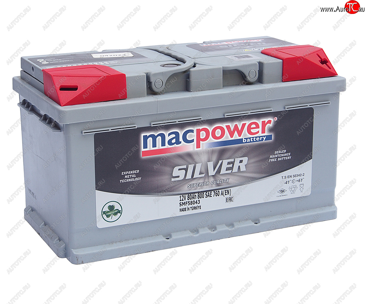 14 299 р. Аккумулятор MACPOWER 80Ач обратная полярность,низкий MACPOWER 6ст80(0) smf58827(58043)  с доставкой в г. Майкоп