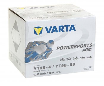 5 249 р. Аккумулятор VARTA MOTO AGM 8Ач VARTA 6ст8 509 902 008 (yt9b-4(bs))  с доставкой в г. Майкоп. Увеличить фотографию 2
