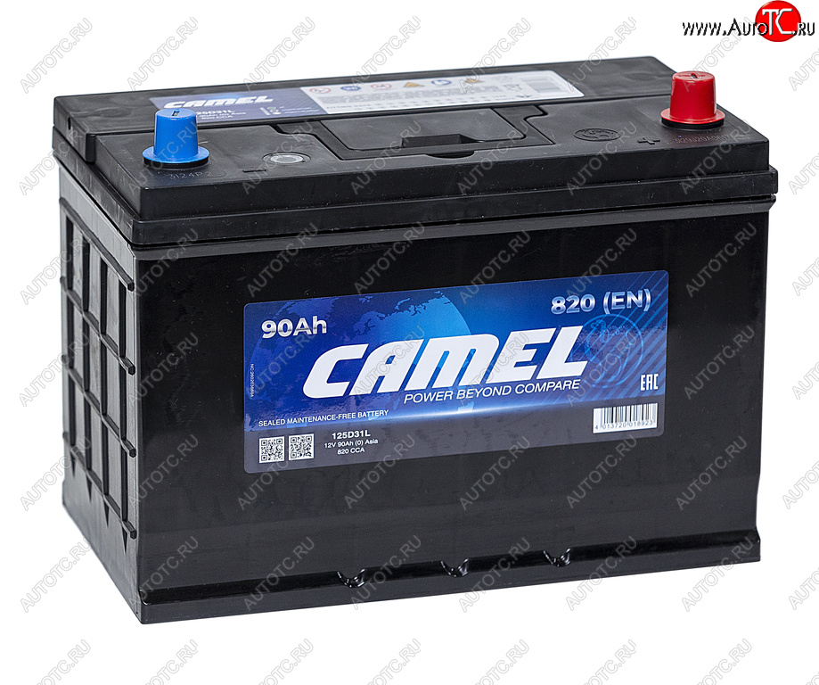 10 749 р. Аккумулятор CAMEL Asia 90Ач обратная полярность CAMEL 6ст90(0) 125d31l  с доставкой в г. Майкоп