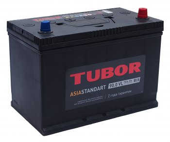 13 349 р. Аккумулятор TUBOR Asia Standart 90Ач обратная полярность TUBOR 6ст90(0) d31l  с доставкой в г. Майкоп. Увеличить фотографию 1