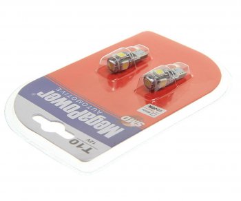 499 р. Лампа светодиодная 12V W5W T10 W2.1x9.5d 6000K 9 LED блистер (2шт.) MEGAPOWER MEGAPOWER-AUTOMOTIVE 70215w-2бл  с доставкой в г. Майкоп. Увеличить фотографию 2