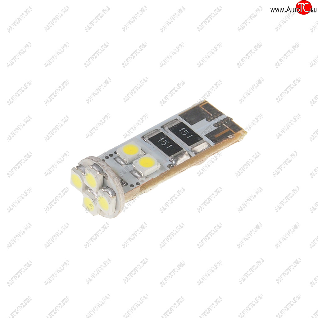 152 р. Лампа светодиодная 12V W5W T10 W2.1x9.5d 6000K 8 LED с обманкой CANbus MEGAPOWER MEGAPOWER-AUTOMOTIVE 70222w  с доставкой в г. Майкоп