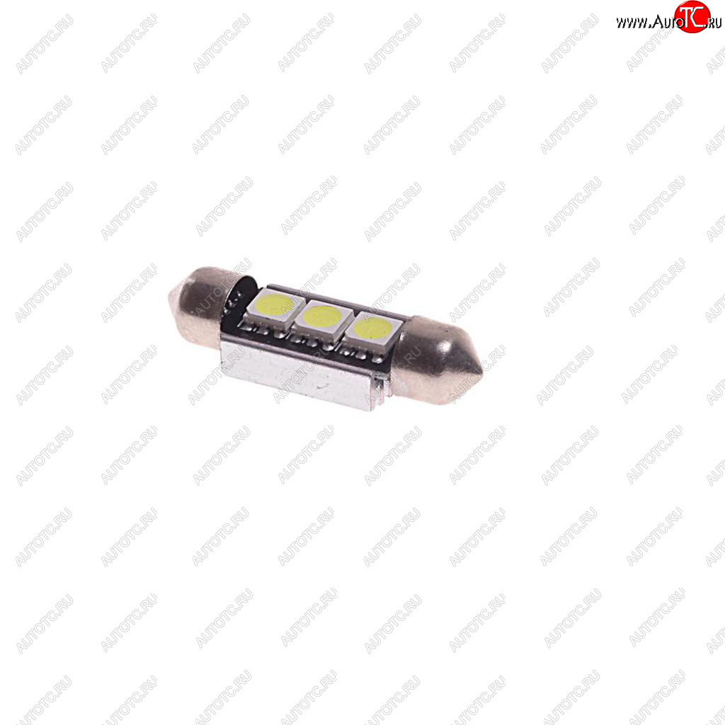 132 р. Лампа светодиодная 12V C5W SV8.5-8 6000K двухцокольная 3 светодиода с обманкой CANbus MEGAPOWER MEGAPOWER-AUTOMOTIVE 70231w  с доставкой в г. Майкоп