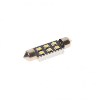 245 р. Лампа светодиодная 24V C5W SV8.5-8 6000K двухцокольная 6 светодиодов MEGAPOWER MEGAPOWER-AUTOMOTIVE 70253w-24  с доставкой в г. Майкоп. Увеличить фотографию 1