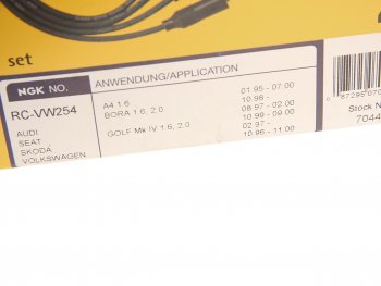 6 949 р. Провод высоковольтный VW Bora,Golf AUDI A3 SEAT Cordoba комплект NGK NGK 7044  с доставкой в г. Майкоп. Увеличить фотографию 4