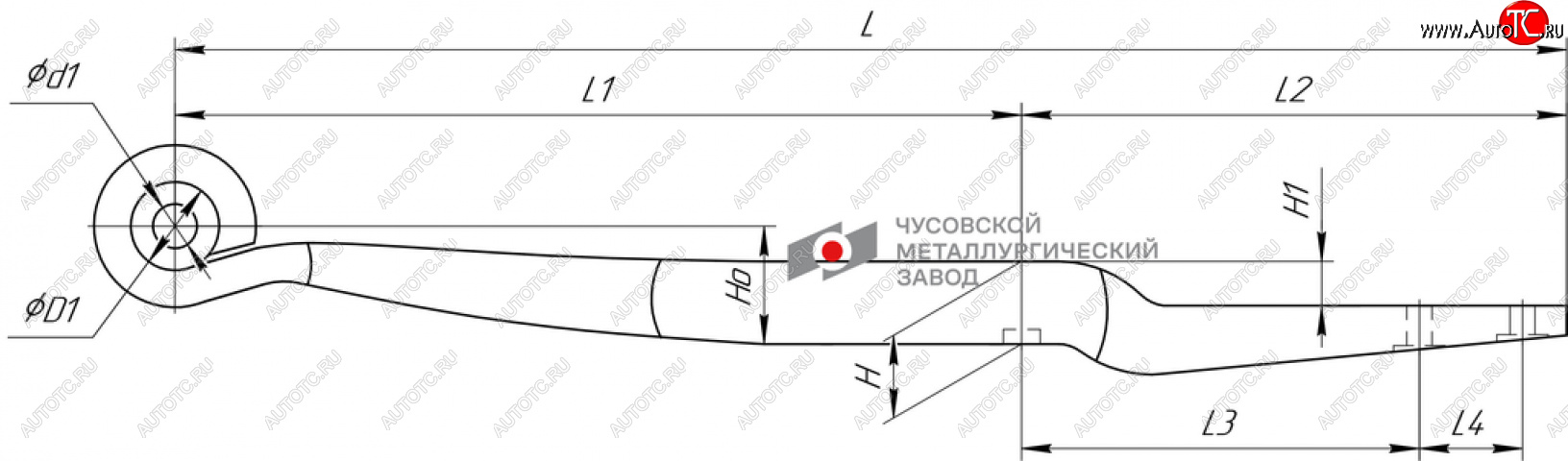 19 799 р. Полурессора BPW задняя прицепа (1 лист) прямая L=1000мм ЧМЗ SPRINGER ЧМЗ 705601bw-13.89.0  с доставкой в г. Майкоп
