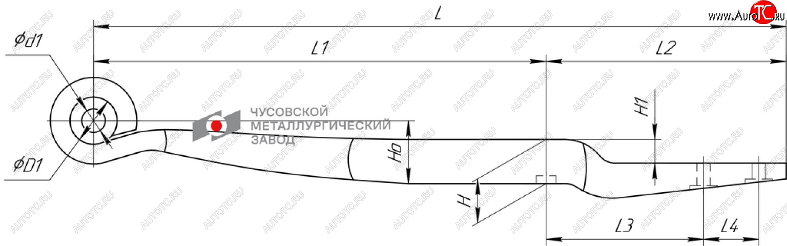 18 549 р. Полурессора BPW задняя прицепа (1 лист) прямая L=935мм ЧМЗ SPRINGER ЧМЗ 705601bw-13.90.0  с доставкой в г. Майкоп