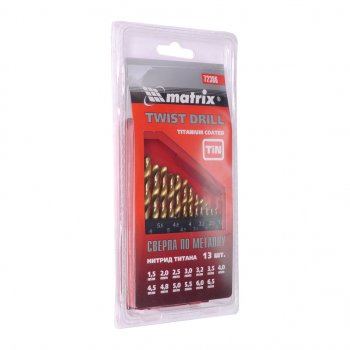 569 р. Набор сверл по металлу 1.5-6.5мм HSS (13шт.) MATRIX MATRIX 72386  с доставкой в г. Майкоп. Увеличить фотографию 1